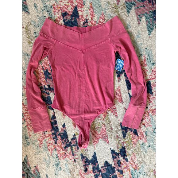 Free People Zone Out Off-The-Shoulder Thong Bodysuit Small - Picture 2 of 6